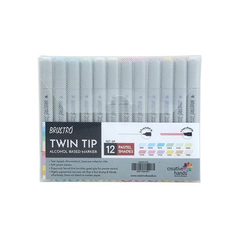 Brustro Pastels Twin Tip Alcohol Based Marker Set Of 12 – SCOOBOO