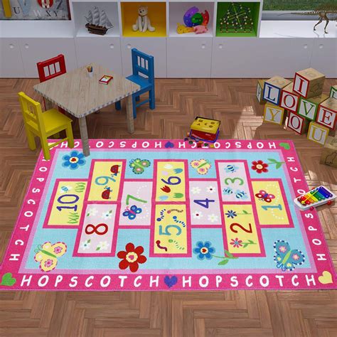Huahoo Pink Rug Girls Pink Kids Rug,Childrens Rugs Baby Nursery Rugs ...