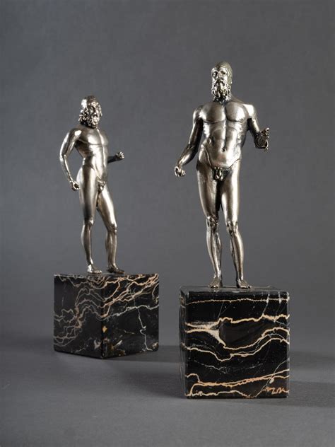 Sculptures en argent massif d’après les bronzes de Riace, XXe siècle