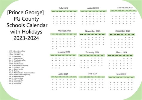 ️ PG County Schools Calendar 2023-2024 [Prince George] ️