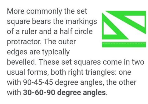 A set square has which has two equal sides is of angle - Brainly.in