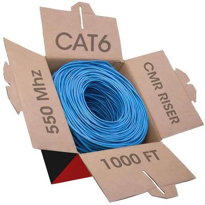 Cat6 Cable 1000ft 23AWG Bulk Ethernet Cable UTP CMR 550MHz