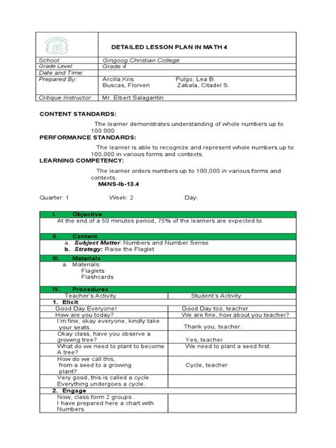 Image result for Sample Lesson Plan for Basic 4