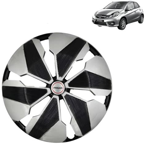 PRIGAN Wheel Cover for Honda BRIO 14 Inch Black Silver Wheel Cap ...