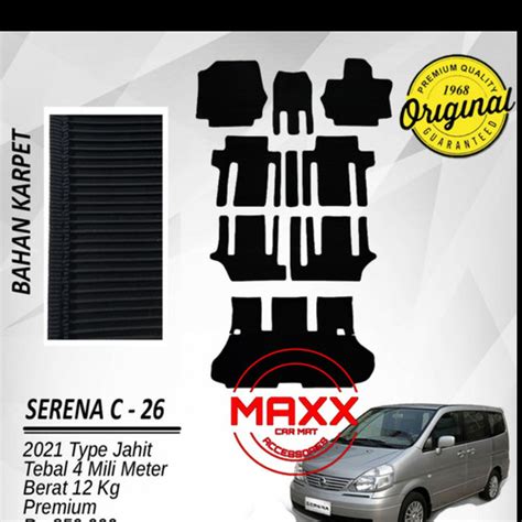 Jual Karpet Mobil Jahit-Karpet Karet NISSAN SERENA C26 Full Set Hitam ...