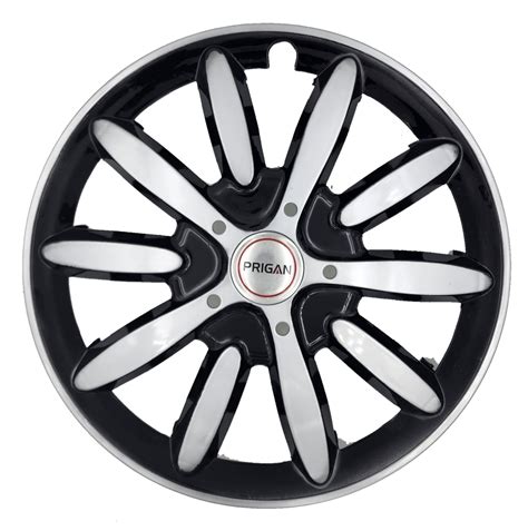 PRIGAN Wheel Cover for All 14 Inch Cars, Black Silver Wheel Cap ...