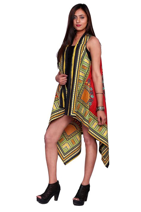 Buy Handicraft-Palace Red Dashiki Floral Printed Kimono Bikini Cover up ...