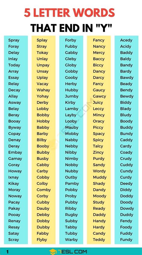 Words That End With Ay