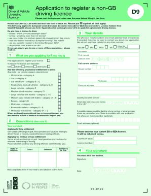 2020 Form UK DVLA D9 - Blank Fillable Template | Fill Out, Print ...
