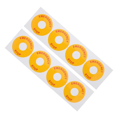 Buy Hemobllo 8pcs Emergency Stop Warning Label Sticker Warning ...