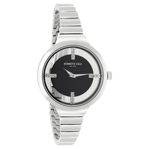 Buy Online Kenneth Cole Quartz Analog Black Dial Stainless Steel Strap ...