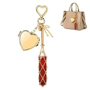 Indiana Y2K Metal Lipstick Holder with Touch Up Mirror, Golden Heart ...