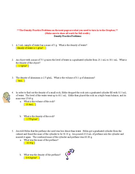 Density Practice Problems