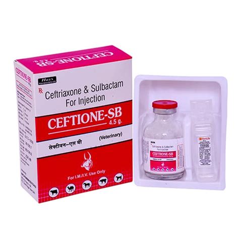 CEFTRIAXONE & SULBACTAM 4.5g Dry Injection(Vet.) ISKON REMEDIES