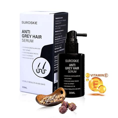 Buy Suroskie Anti-Grey Hair Serum 30 ml | With Picrorhiza & Black Tea ...