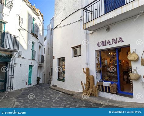 White Buildings and Narrow Streets in Spanish Town Editorial Image ...