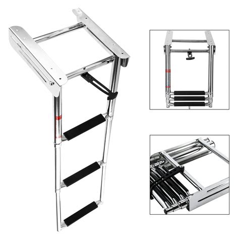 Yaemarine 3 Steps Boat Ladder Marine Ladder Under Platform Ladder ...