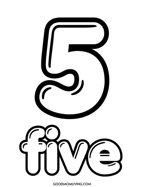 Bubble Number 5 Printable (Free Number 5 Bubble Letter) - Good Mom Living