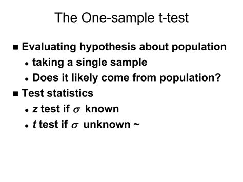 Single Mean T Test