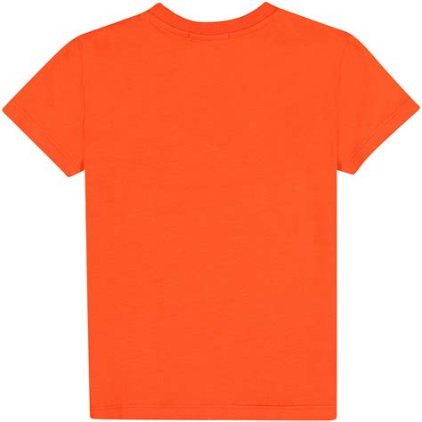 MSGM Boys Logo Short Sleeve T-Shirt in Orange | BAMBINIFASHION.COM