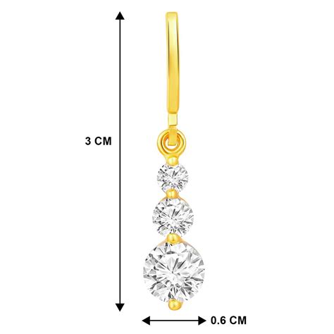 Buy Peora Gold Plated White Cubic Zirconia Studded Hoop & Drop Earrings ...
