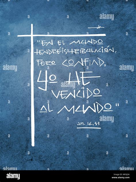 Hand drawn illustration or drawing of the biblic phrase in spanish that ...