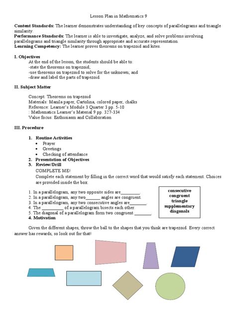 Image result for Geometry Lesson Plans