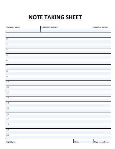 Image result for Note Review Sheet
