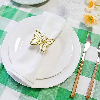Butterfly Napkin Rings Set of 6 Metal Dinner Holder for Wedding ...