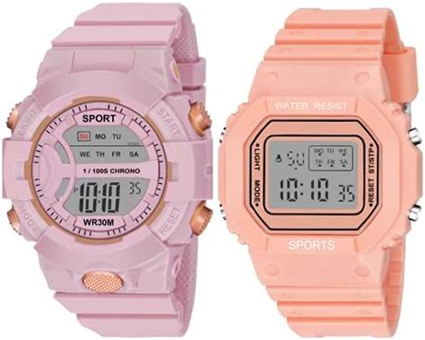 Shocknshop Digital Rubber Children Multi Functional Pink Watch for Kids ...