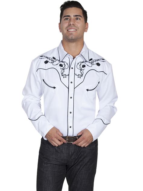 Embroidered Pearl Snap Shirt | Wire and Rose Cowboy Shirt - - CLOSEOUT