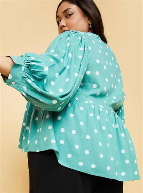 Buy Women Polka Dot Bishop Sleeve Top Online at just Rs. 899.0 ...
