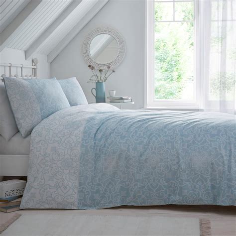 Dreams & Drapes - Light Blue Paisley Duvet Cover - King Bedding Size ...