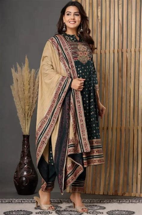Handwork Embroidered Kurta and Pant Set with Dupatta – Style Jaipur