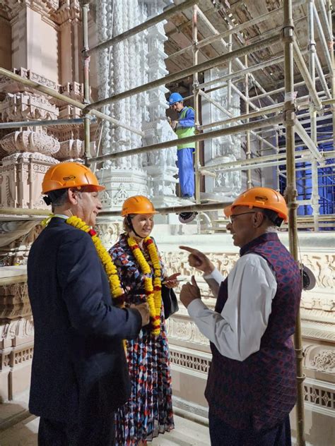 Resident envoys visit under-construction BAPS Hindu Temple complex in ...