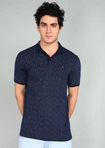 Louis Philippe Sport Printed Men Polo Neck Blue T-Shirt - Buy Louis ...