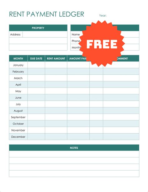 Free Printable Rental Ledger Templates for Google Docs