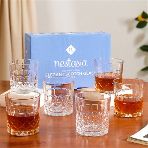 Crystal Water Glass Amber Set of 6 Online - Premium Whiskey Glass ...