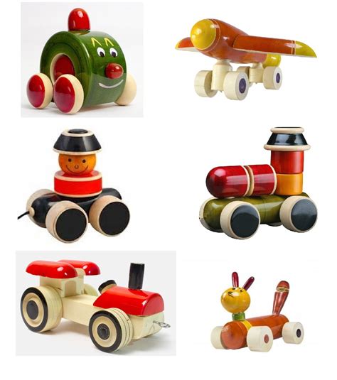 Buy Set of 6 Colorful Wooden Cars and Baby Toys on Wheels : Model OW ...