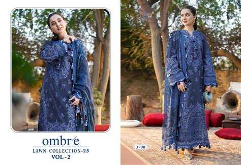 Shree Ombre Lawn Collection 25 Vol 2 Pakistani Suits Chiffon Dupatta