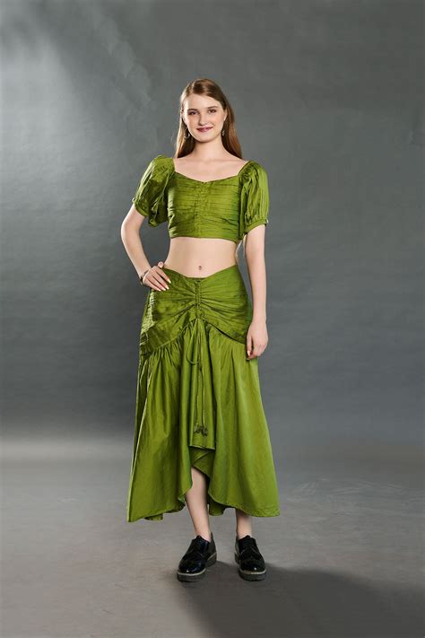 Zena Olive Green Skirt – Zyrex fashion LLP