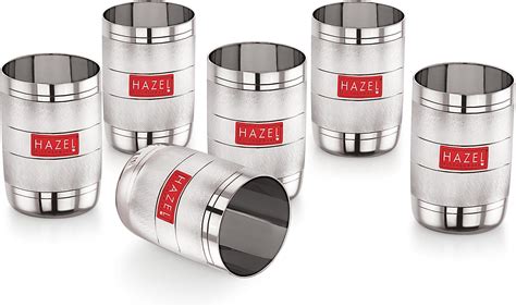 Buy Vinod Passion Steel Glass Set, 300 ml, 6 Piece, Service for 6 ...