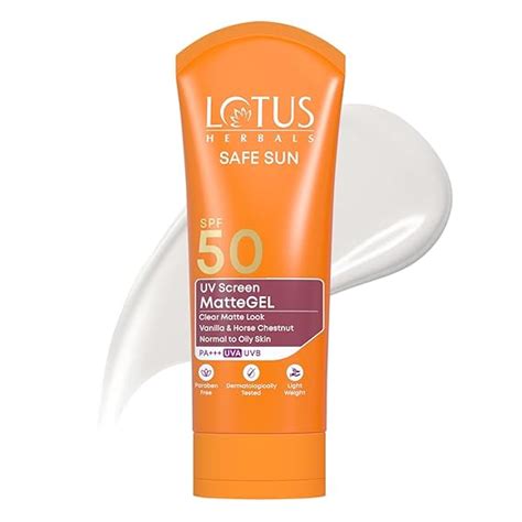 Lotus Herbals Safe Sun UV Screen Matte Gel Sunscreen SPF 50 PA ...