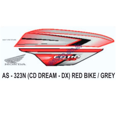 Graphics Sticker Set for Honda CD 110 Dream DX | Red Vehicle | Grey St