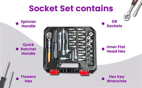 Asian Paints Trucare 46-In-1Pc Socket Ratchet Wrench Set with Flowers ...