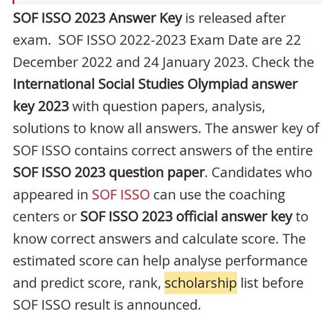 please give me answer key of isso paper 2023-2024 . please don't delete ...