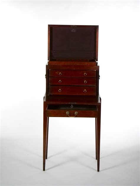 20th Century Inlaid Top Mahogany Wood Silver / Flatware Chest For Sale ...