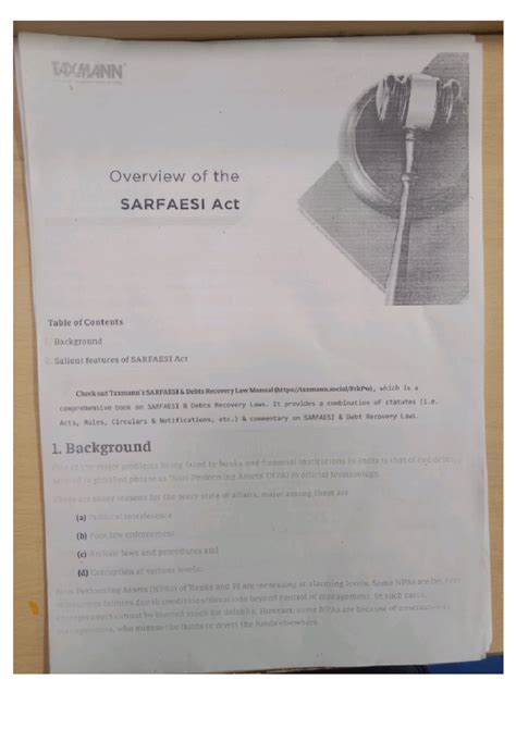 Sarfaesi Notes - LLB - Studocu