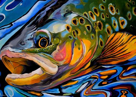 Rainbow Trout (2015) Acrylic painting by Abi Whitlock | Artfinder ...