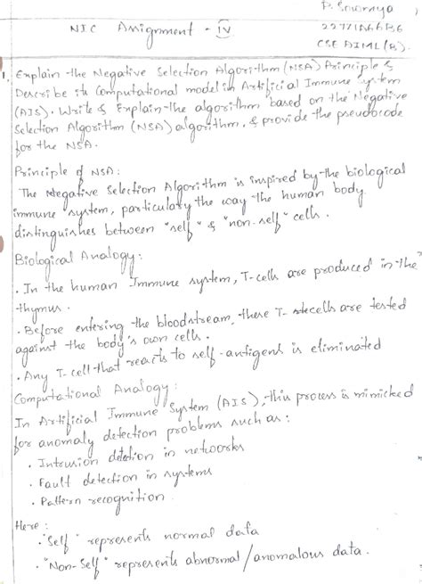 NIC Assignment IV: Overview of Artificial Immune System & NSA Algorithm ...